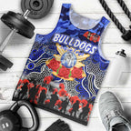 Personalized Bulldogs ANZAC Day Men Tank Top Australian Army - Lest We Forget