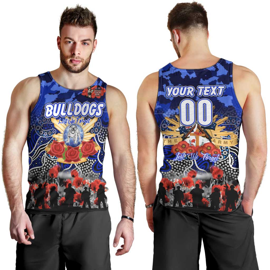 Personalized Bulldogs ANZAC Day Men Tank Top Australian Army - Lest We Forget
