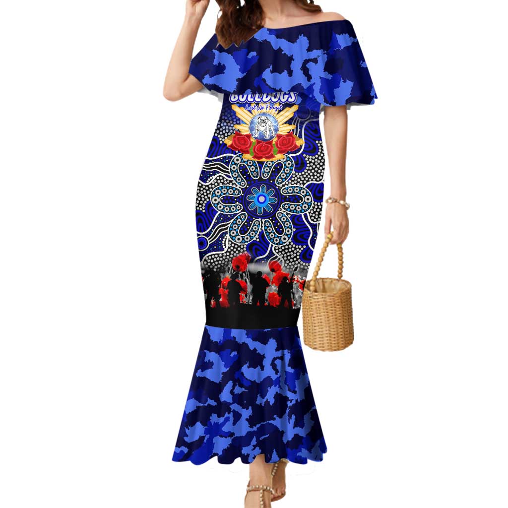 Personalized Bulldogs ANZAC Day Mermaid Dress Australian Army - Lest We Forget