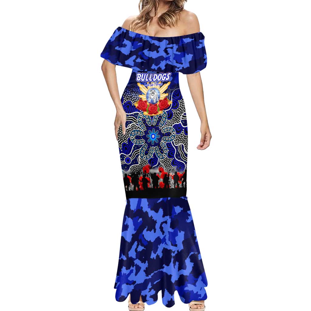 Personalized Bulldogs ANZAC Day Mermaid Dress Australian Army - Lest We Forget