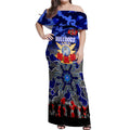Personalized Bulldogs ANZAC Day Off Shoulder Maxi Dress Australian Army - Lest We Forget