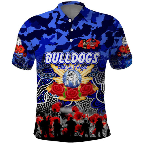 Personalized Bulldogs ANZAC Day Polo Shirt Australian Army - Lest We Forget