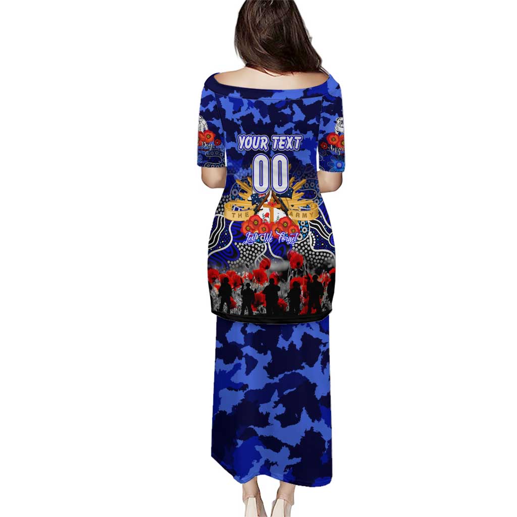 Personalized Bulldogs ANZAC Day Puletasi Australian Army - Lest We Forget