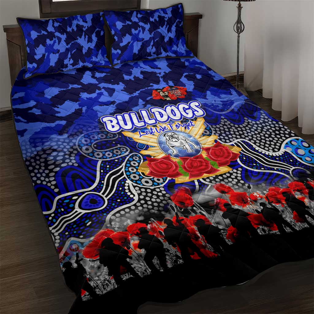 Bulldogs ANZAC Day Quilt Bed Set Australian Army - Lest We Forget