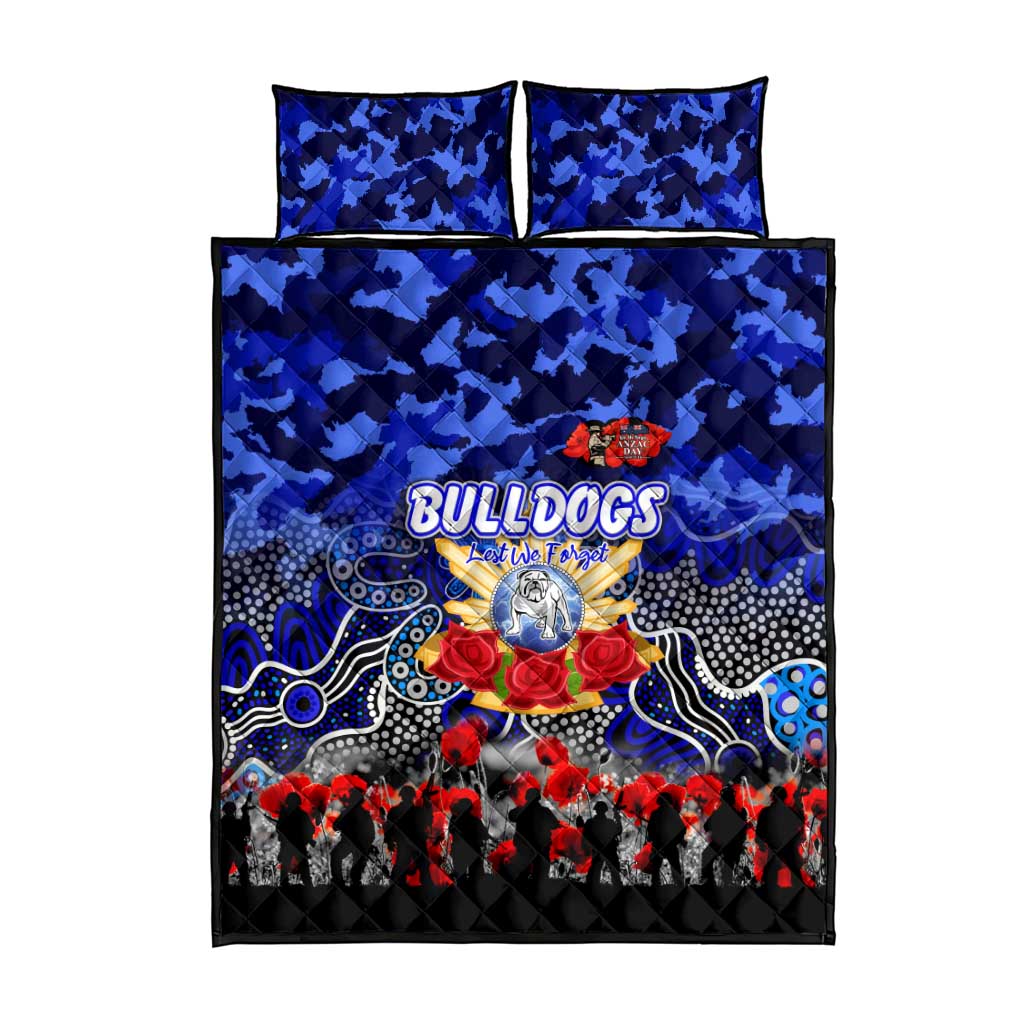 Bulldogs ANZAC Day Quilt Bed Set Australian Army - Lest We Forget