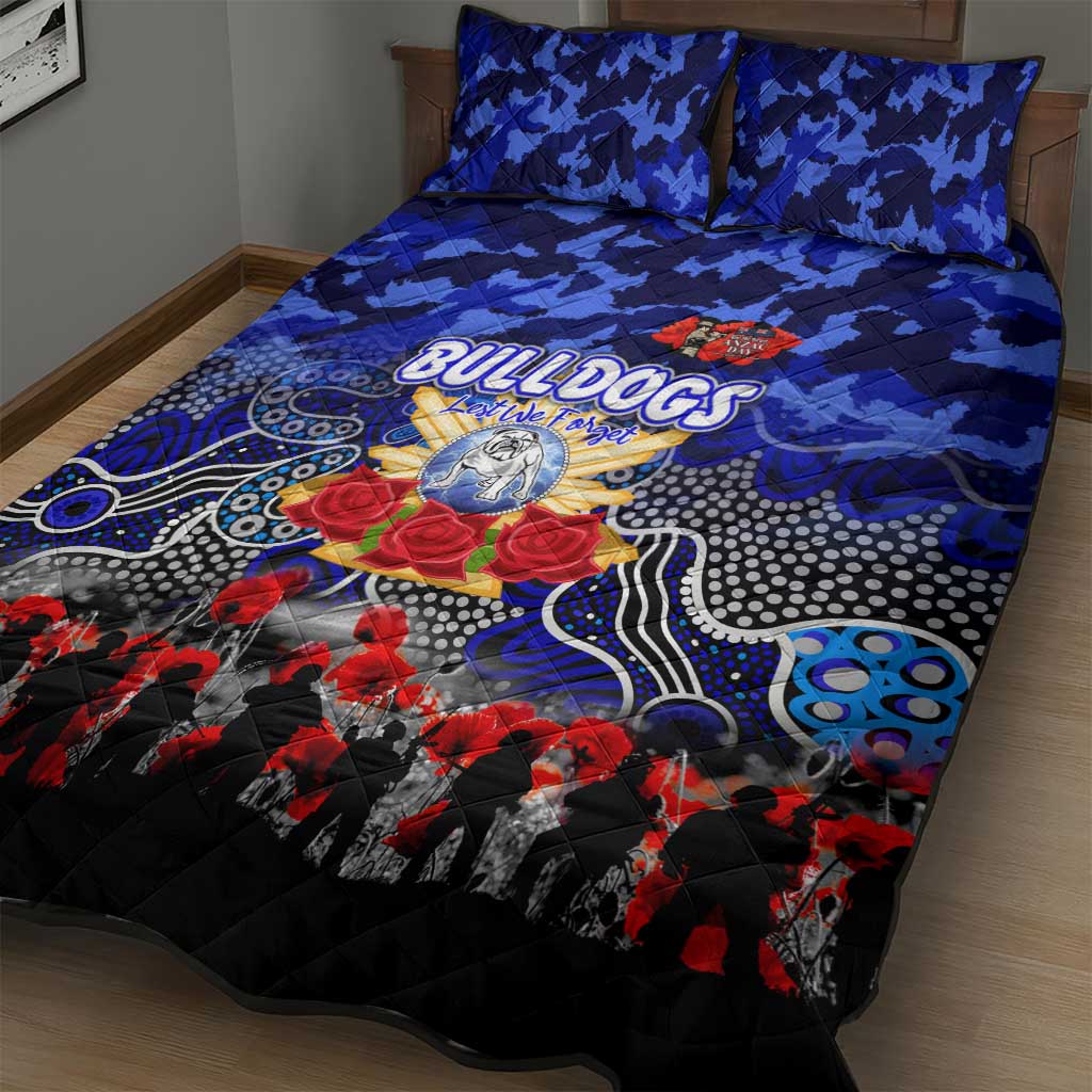 Bulldogs ANZAC Day Quilt Bed Set Australian Army - Lest We Forget