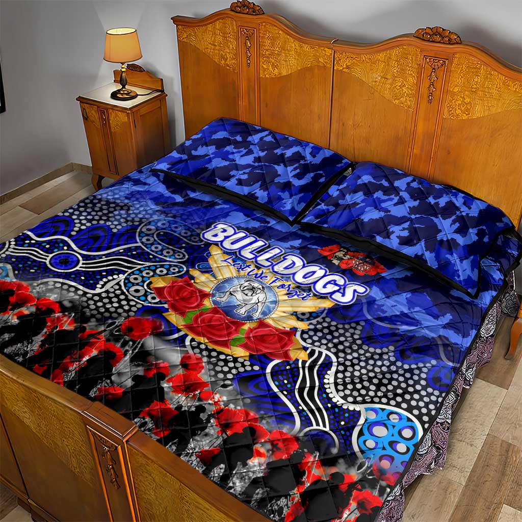 Bulldogs ANZAC Day Quilt Bed Set Australian Army - Lest We Forget