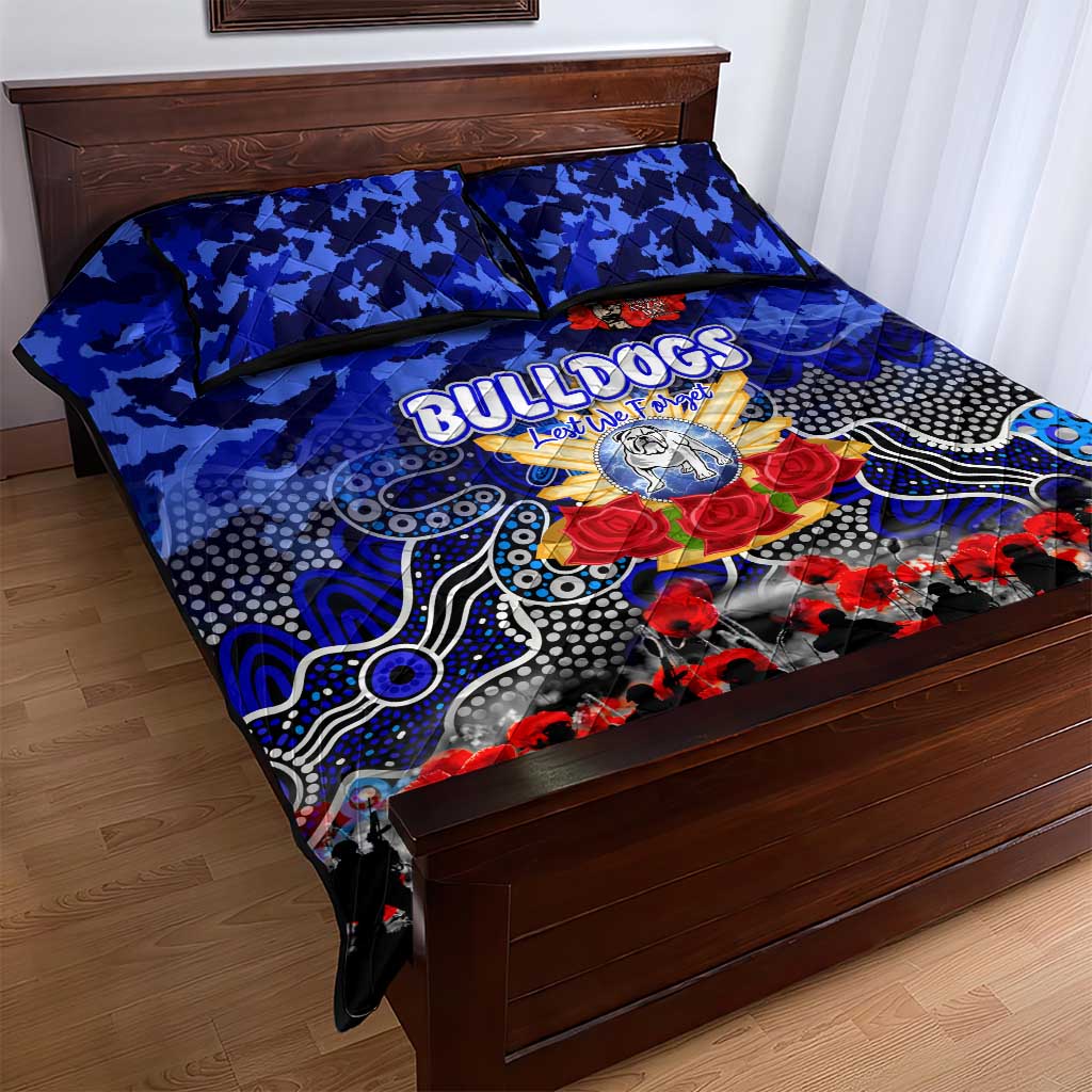 Bulldogs ANZAC Day Quilt Bed Set Australian Army - Lest We Forget