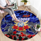 Bulldogs ANZAC Day Round Carpet Australian Army - Lest We Forget