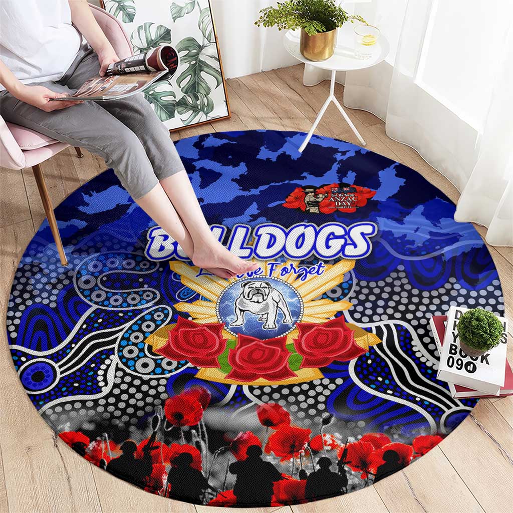 Bulldogs ANZAC Day Round Carpet Australian Army - Lest We Forget