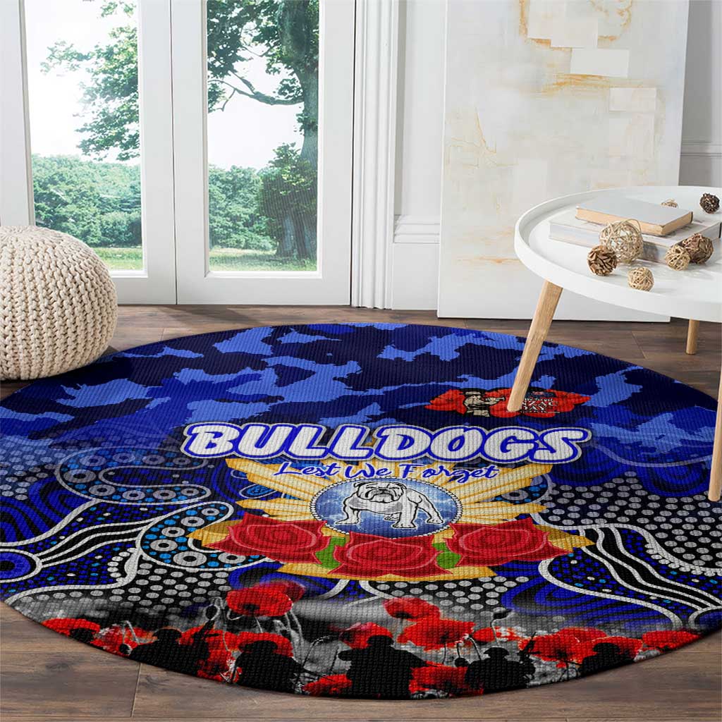 Bulldogs ANZAC Day Round Carpet Australian Army - Lest We Forget