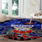 Bulldogs ANZAC Day Round Carpet Australian Army - Lest We Forget