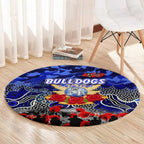 Bulldogs ANZAC Day Round Carpet Australian Army - Lest We Forget