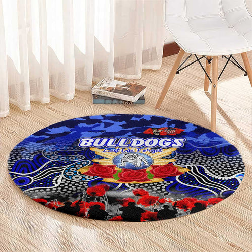 Bulldogs ANZAC Day Round Carpet Australian Army - Lest We Forget