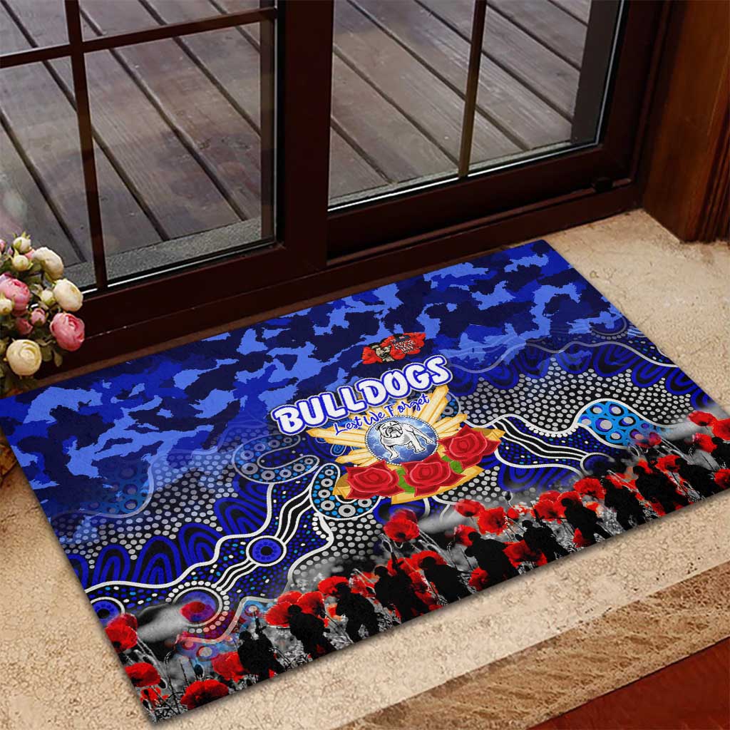 Bulldogs ANZAC Day Rubber Doormat Australian Army - Lest We Forget