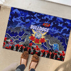 Bulldogs ANZAC Day Rubber Doormat Australian Army - Lest We Forget