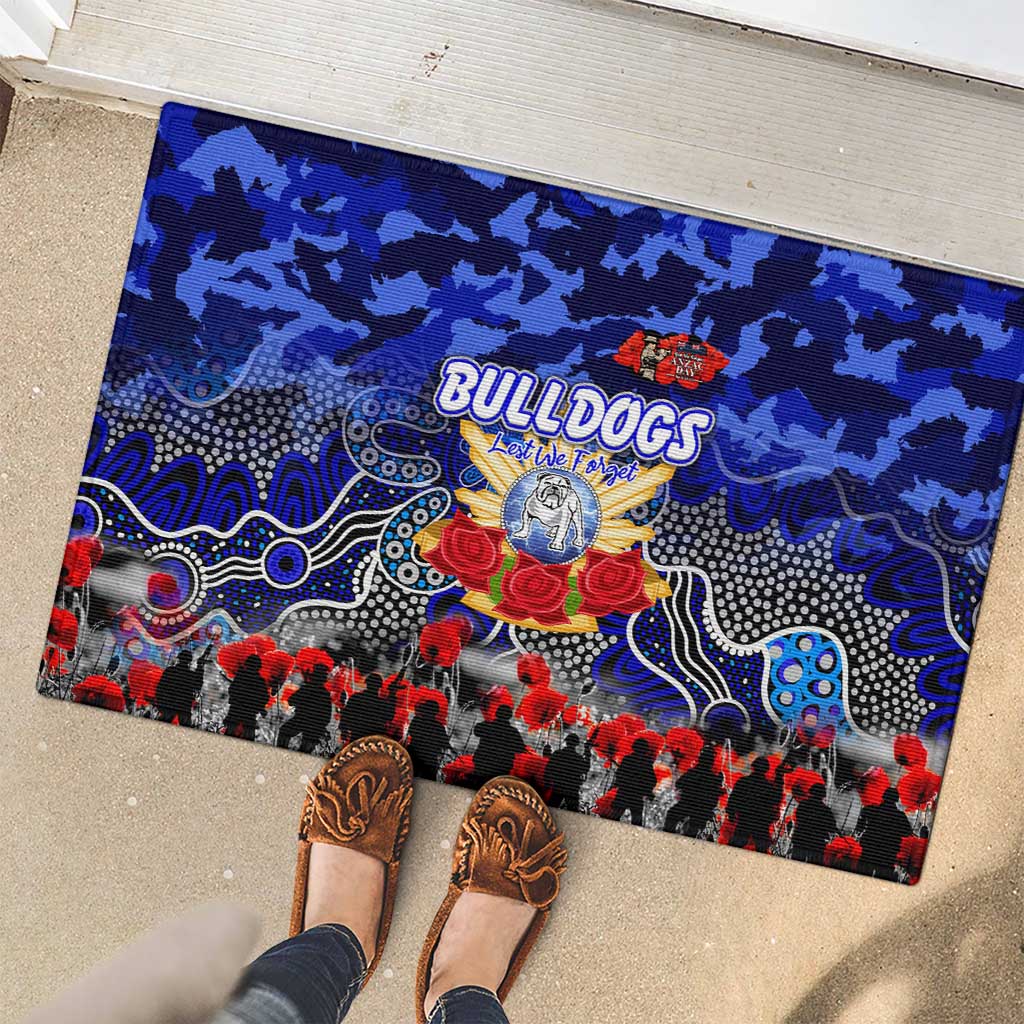 Bulldogs ANZAC Day Rubber Doormat Australian Army - Lest We Forget