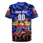 Personalized Bulldogs ANZAC Day Rugby Jersey Australian Army - Lest We Forget