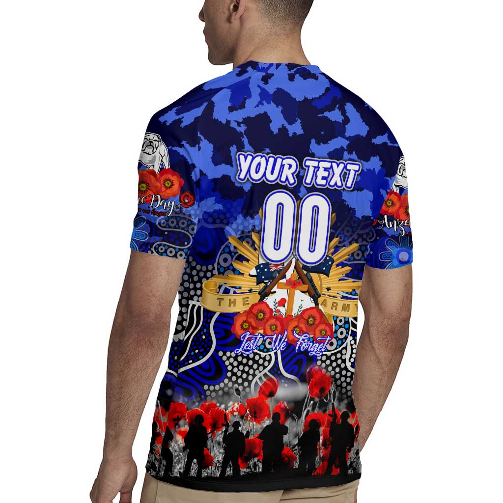Personalized Bulldogs ANZAC Day Rugby Jersey Australian Army - Lest We Forget