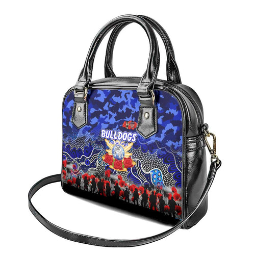 Bulldogs ANZAC Day Shoulder Handbag Australian Army - Lest We Forget