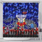 Bulldogs ANZAC Day Shower Curtain Australian Army - Lest We Forget