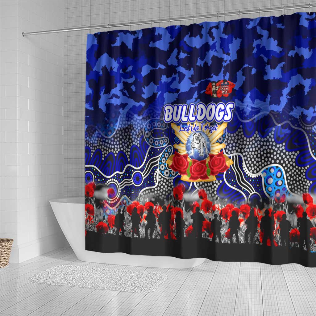 Bulldogs ANZAC Day Shower Curtain Australian Army - Lest We Forget