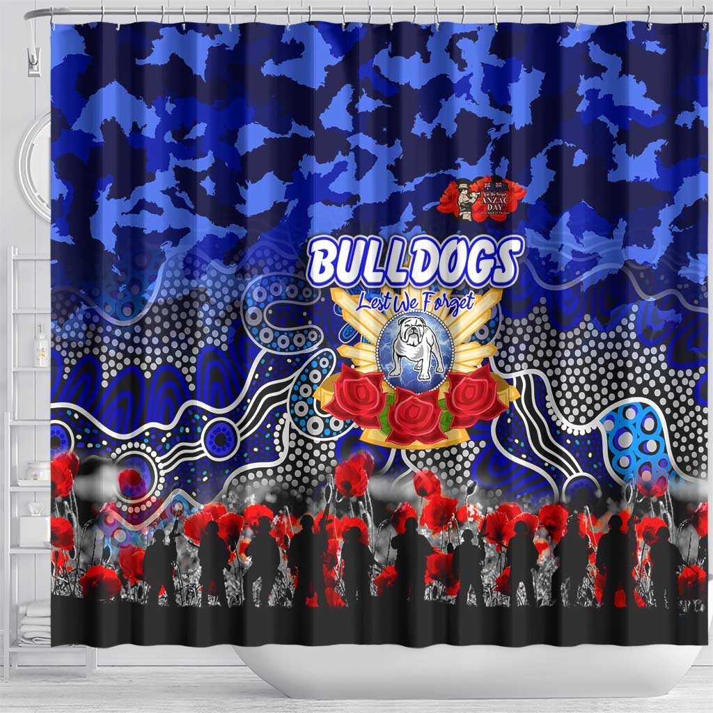 Bulldogs ANZAC Day Shower Curtain Australian Army - Lest We Forget
