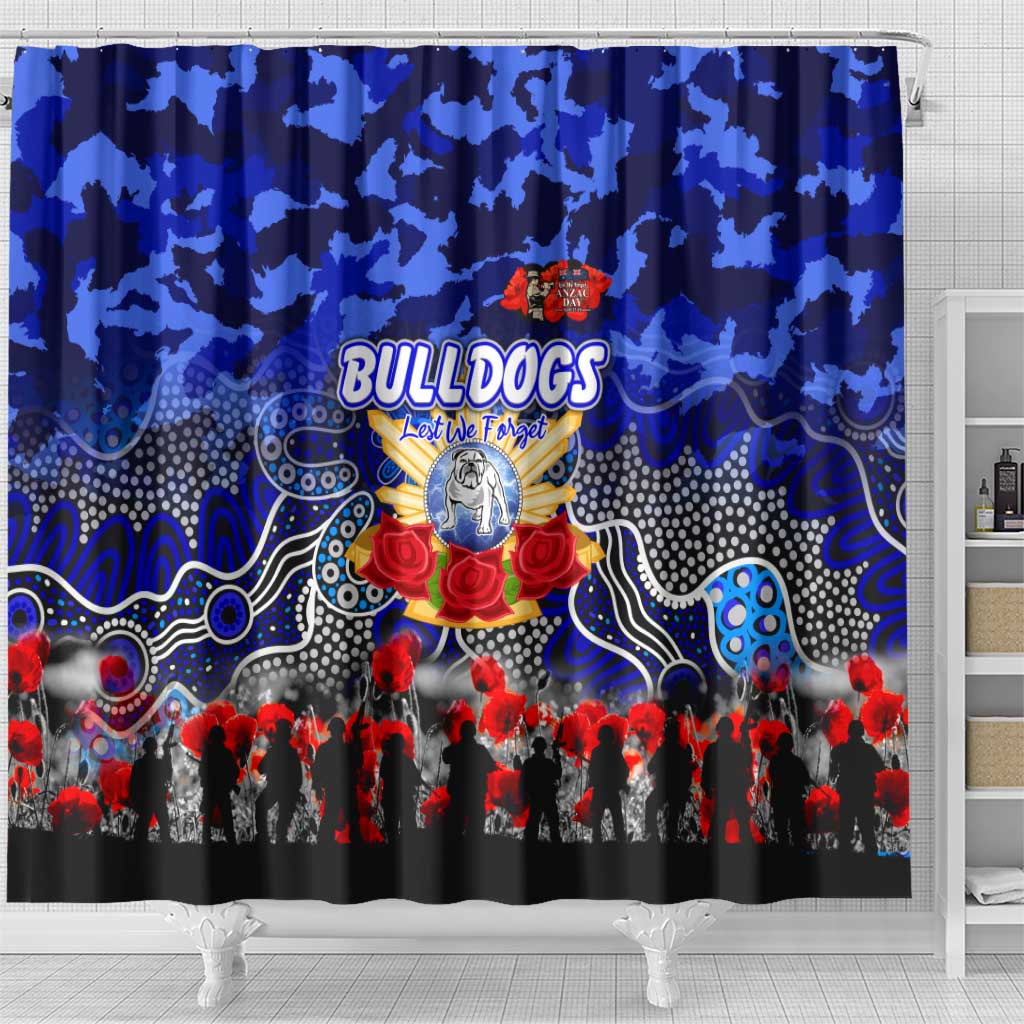 Bulldogs ANZAC Day Shower Curtain Australian Army - Lest We Forget
