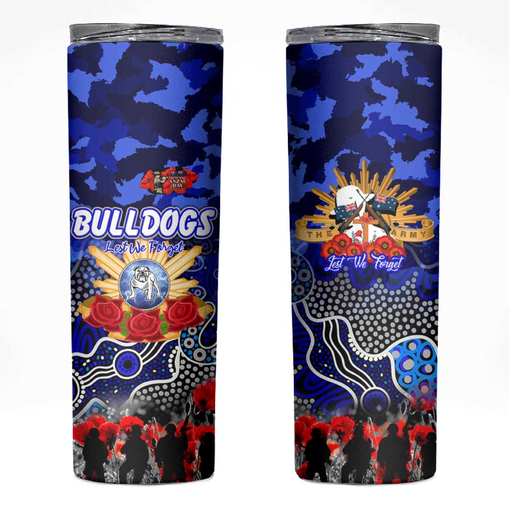 Personalized Bulldogs ANZAC Day Skinny Tumbler Australian Army - Lest We Forget