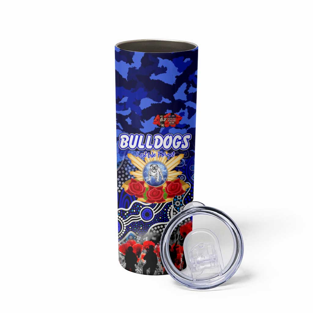 Personalized Bulldogs ANZAC Day Skinny Tumbler Australian Army - Lest We Forget