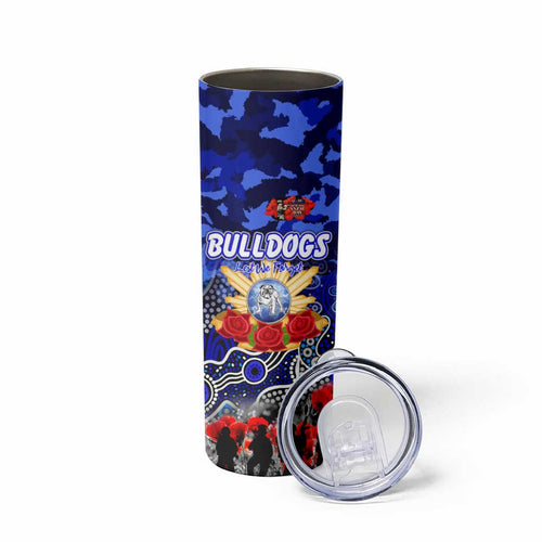 Personalized Bulldogs ANZAC Day Skinny Tumbler Australian Army - Lest We Forget
