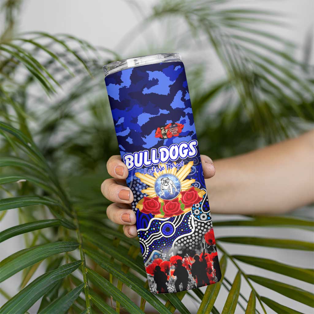 Personalized Bulldogs ANZAC Day Skinny Tumbler Australian Army - Lest We Forget