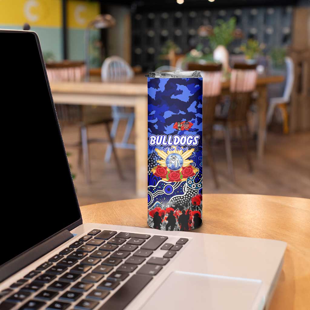 Personalized Bulldogs ANZAC Day Skinny Tumbler Australian Army - Lest We Forget