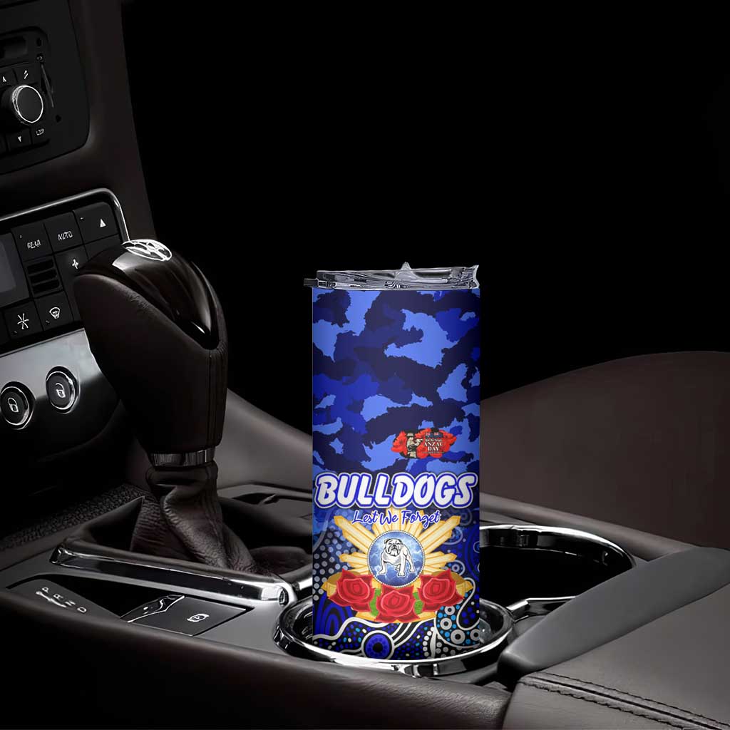Personalized Bulldogs ANZAC Day Skinny Tumbler Australian Army - Lest We Forget