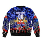 Personalized Bulldogs ANZAC Day Sleeve Zip Bomber Jacket Australian Army - Lest We Forget