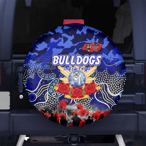 Bulldogs ANZAC Day Spare Tire Cover Australian Army - Lest We Forget