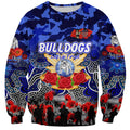 Personalized Bulldogs ANZAC Day Sweatshirt Australian Army - Lest We Forget