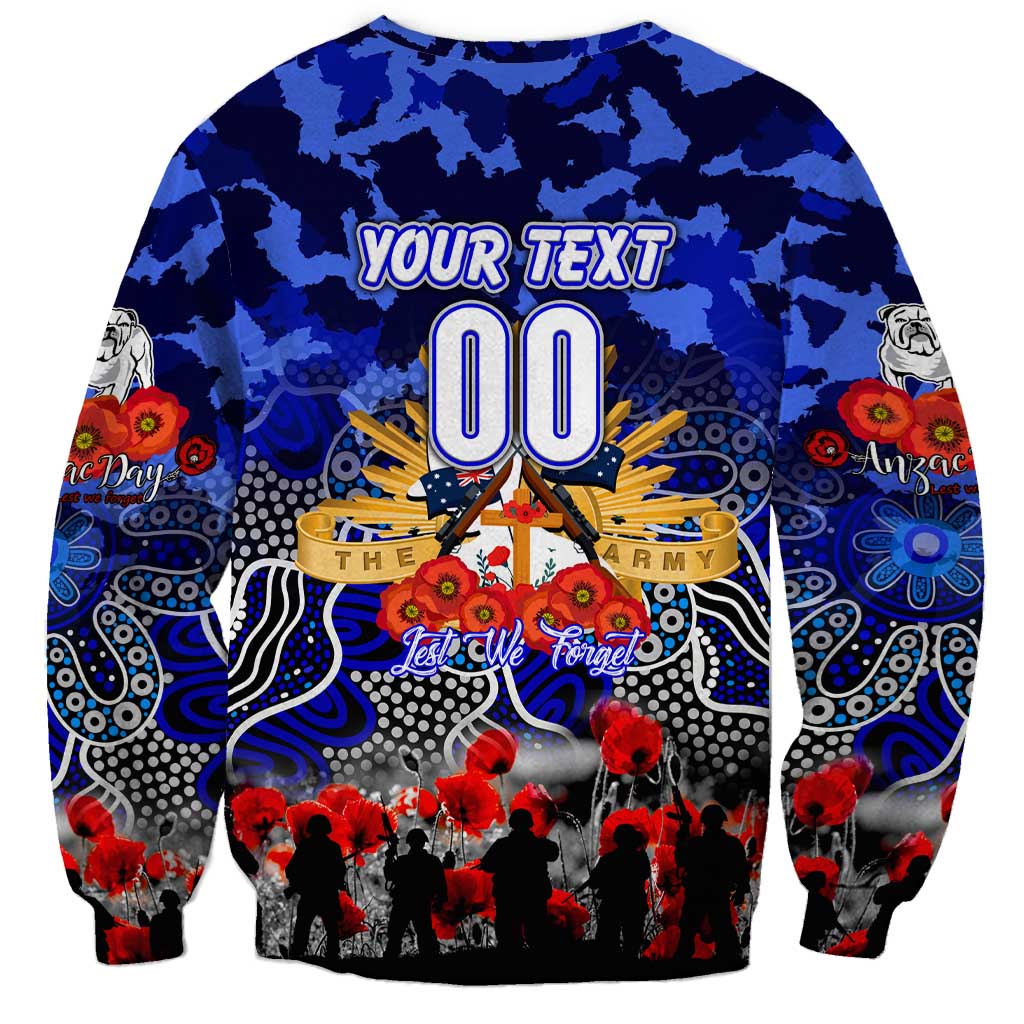 Personalized Bulldogs ANZAC Day Sweatshirt Australian Army - Lest We Forget