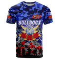 Personalized Bulldogs ANZAC Day T Shirt Australian Army - Lest We Forget