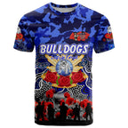 Personalized Bulldogs ANZAC Day T Shirt Australian Army - Lest We Forget