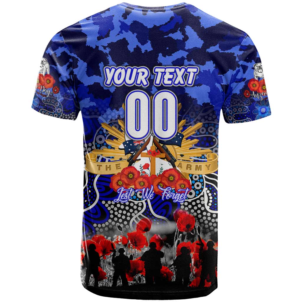 Personalized Bulldogs ANZAC Day T Shirt Australian Army - Lest We Forget