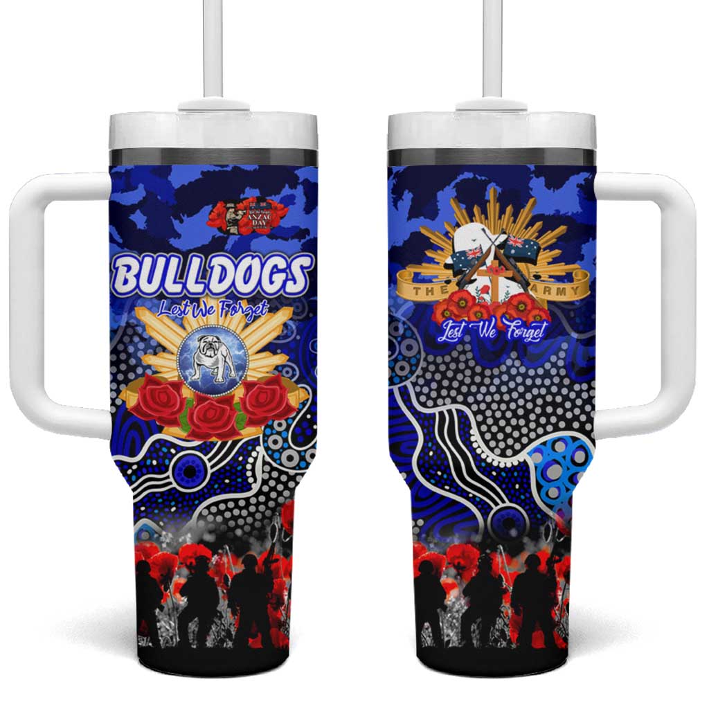 Personalized Bulldogs ANZAC Day Tumbler With Handle Australian Army - Lest We Forget