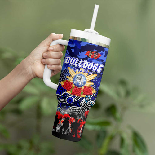 Personalized Bulldogs ANZAC Day Tumbler With Handle Australian Army - Lest We Forget