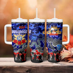 Personalized Bulldogs ANZAC Day Tumbler With Handle Australian Army - Lest We Forget