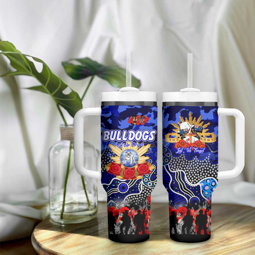 Personalized Bulldogs ANZAC Day Tumbler With Handle Australian Army - Lest We Forget