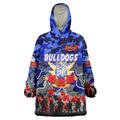 Personalized Bulldogs ANZAC Day Wearable Blanket Hoodie Australian Army - Lest We Forget