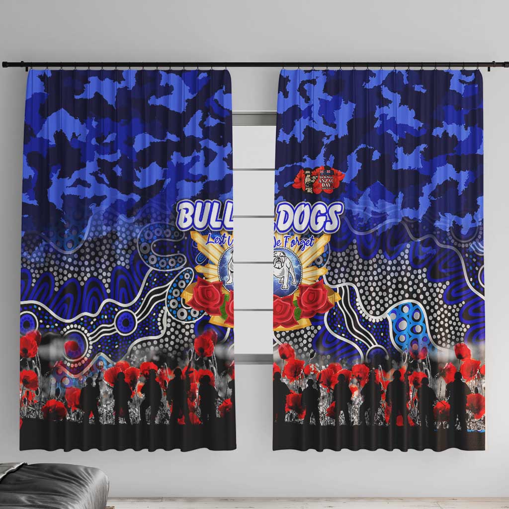 Bulldogs ANZAC Day Window Curtain Australian Army - Lest We Forget