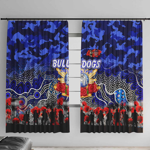 Bulldogs ANZAC Day Window Curtain Australian Army - Lest We Forget