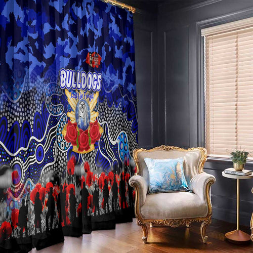 Bulldogs ANZAC Day Window Curtain Australian Army - Lest We Forget