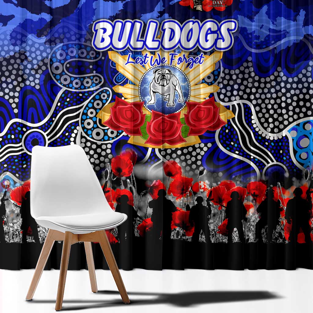 Bulldogs ANZAC Day Window Curtain Australian Army - Lest We Forget
